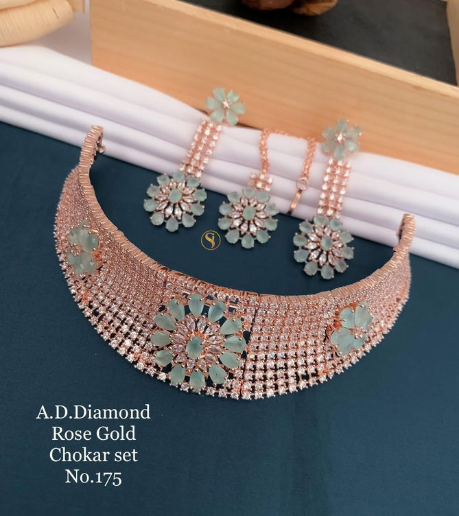 3 Designer AD Diamond Designer Chokar Set Wholesale Price In Surat
